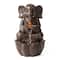 Glitzhome® 21.75" Zen-Style LED 2-Tier Elephant Outdoor Fountain